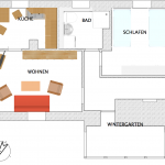 Grundriss von Tinas Gästewohnung Falkensee